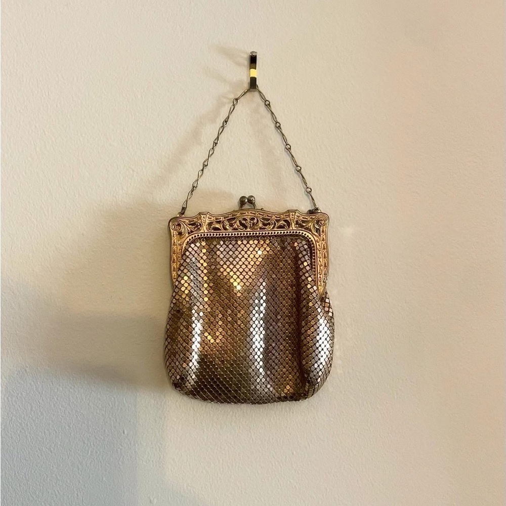 Whiting and Davis Gold Tone Mesh Evening Bag